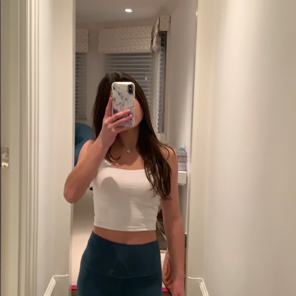 White cropped tank top